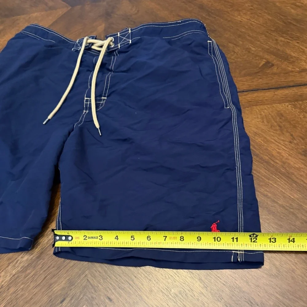 Polo Ralph Lauren Mens Navy Blue Swim Trunks Cargo Pocket XL Red Pony Logo